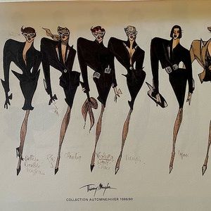 Thierry Mugler Authentic sketch’s 1 of only 50 sets. A 1983 collection portion.